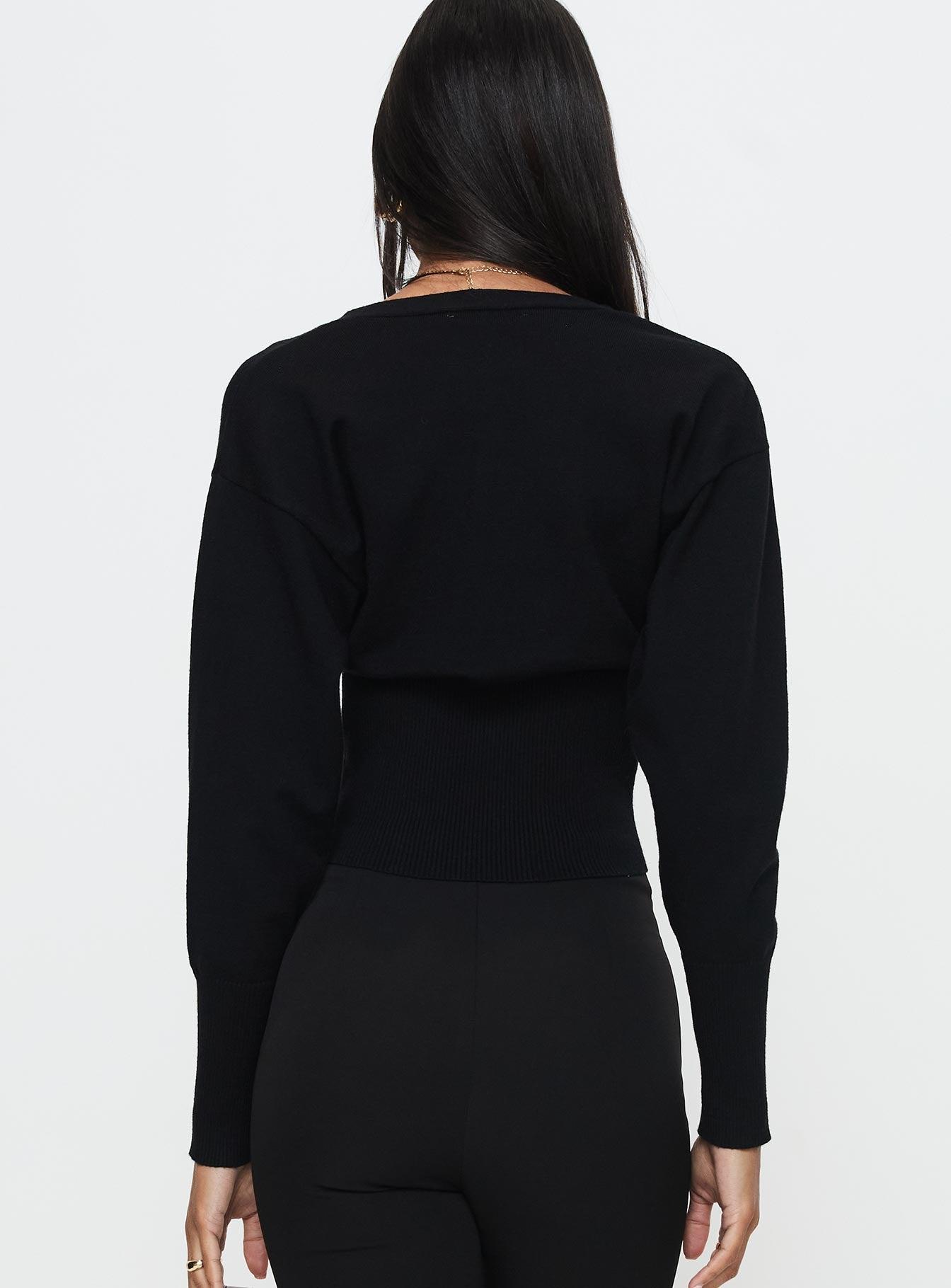 Wistfully Knit Cardigan Black Product Image