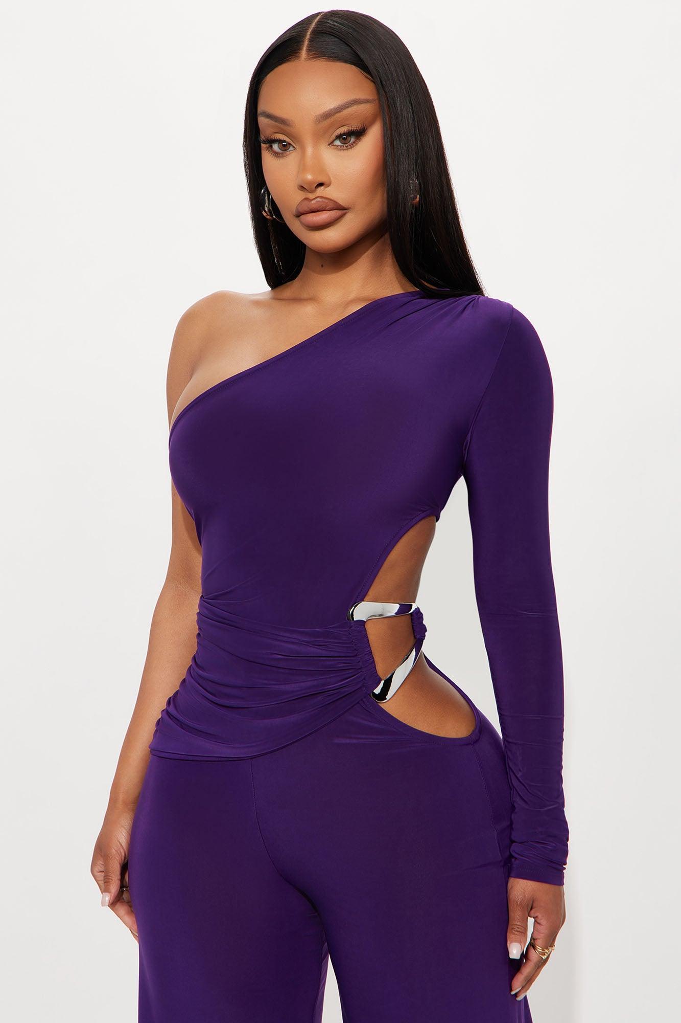 Call Me Yours Wide Leg Jumpsuit - Eggplant Product Image