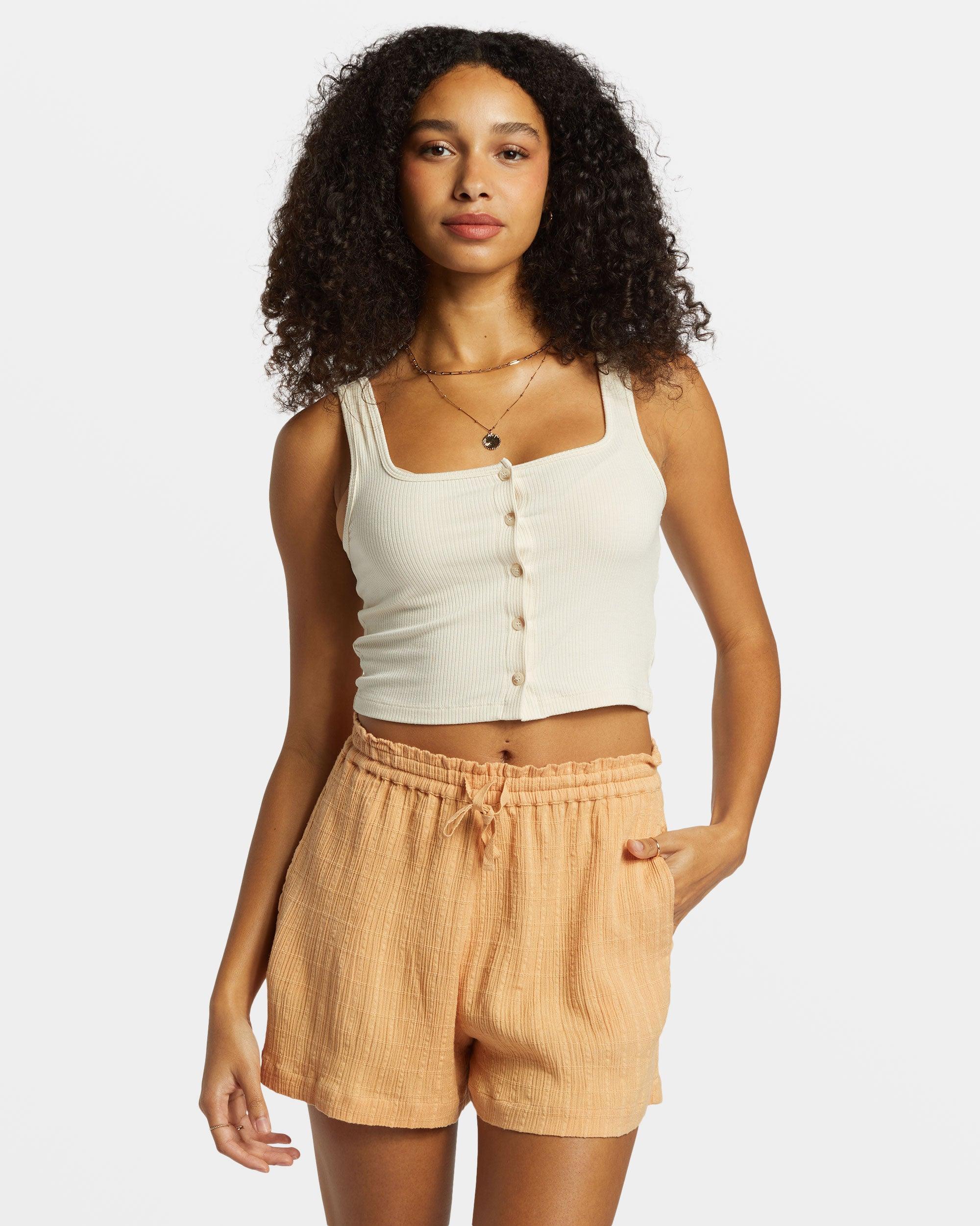 Sunset Elastic Waist Shorts - Baked Clay Female Product Image