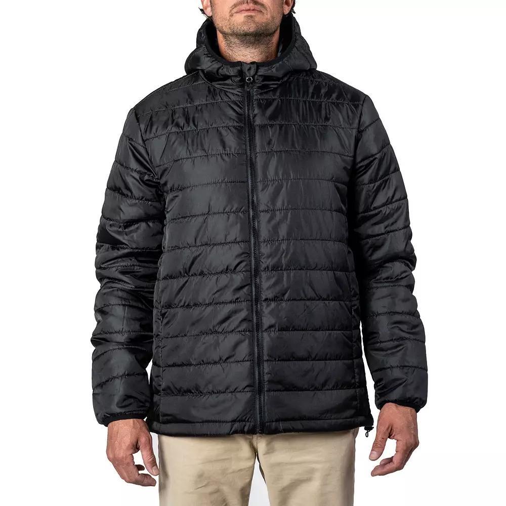 Men's Sonoma Goods For Life® Hooded Puffy Jacket, Size: Large, Black Product Image
