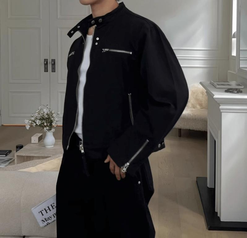 RT No. 12318 BLACK ZIPPER BIKER JK Product Image