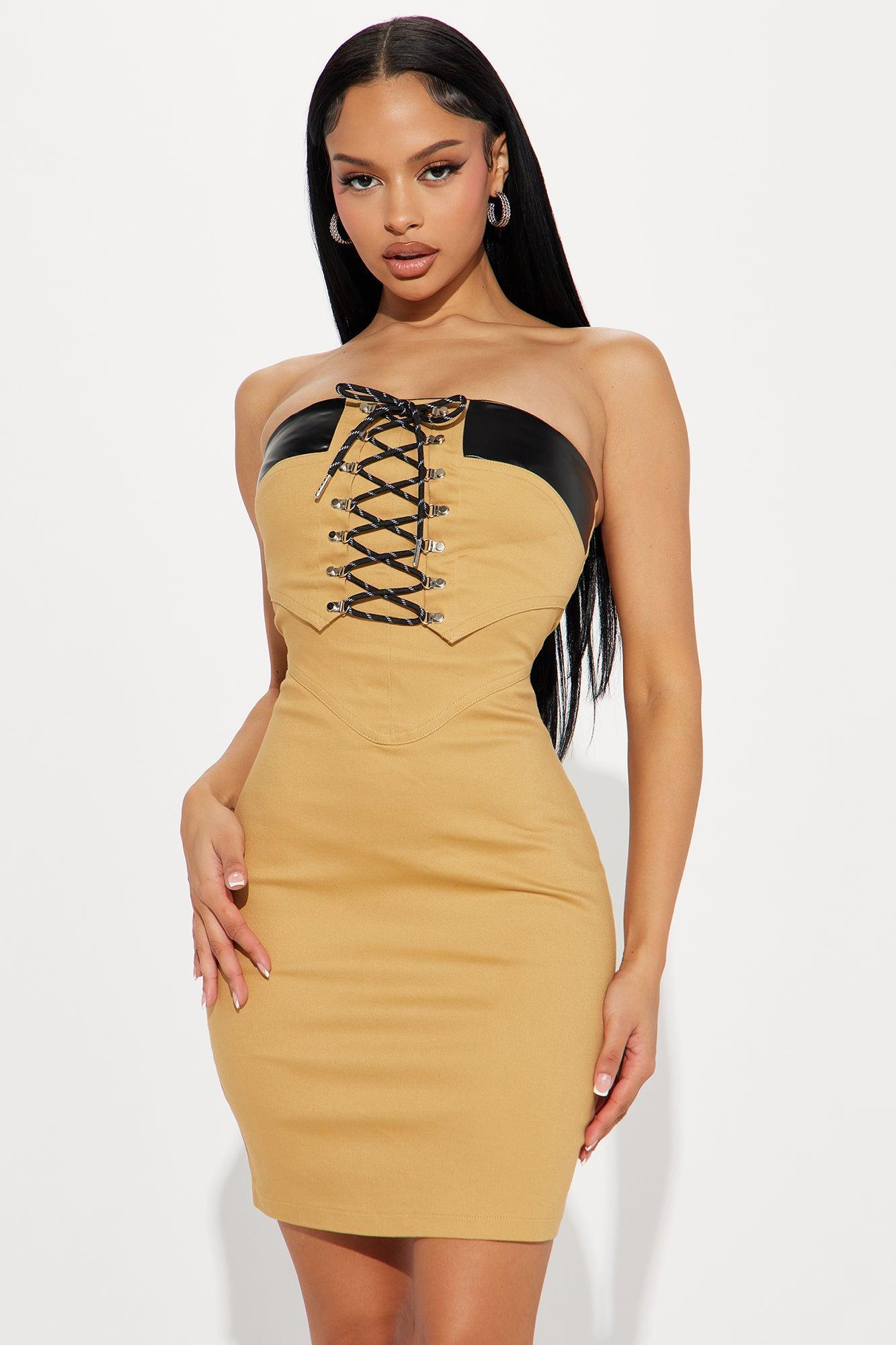 Yasmine Mini Dress - Mustard Product Image