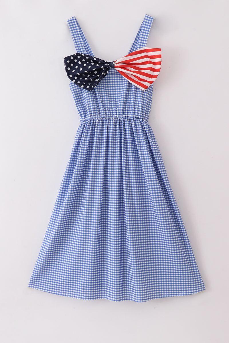 Bow applique print mom&me dress Product Image