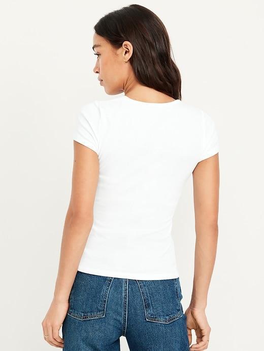 Ribbed Square-Neck T-Shirt Product Image