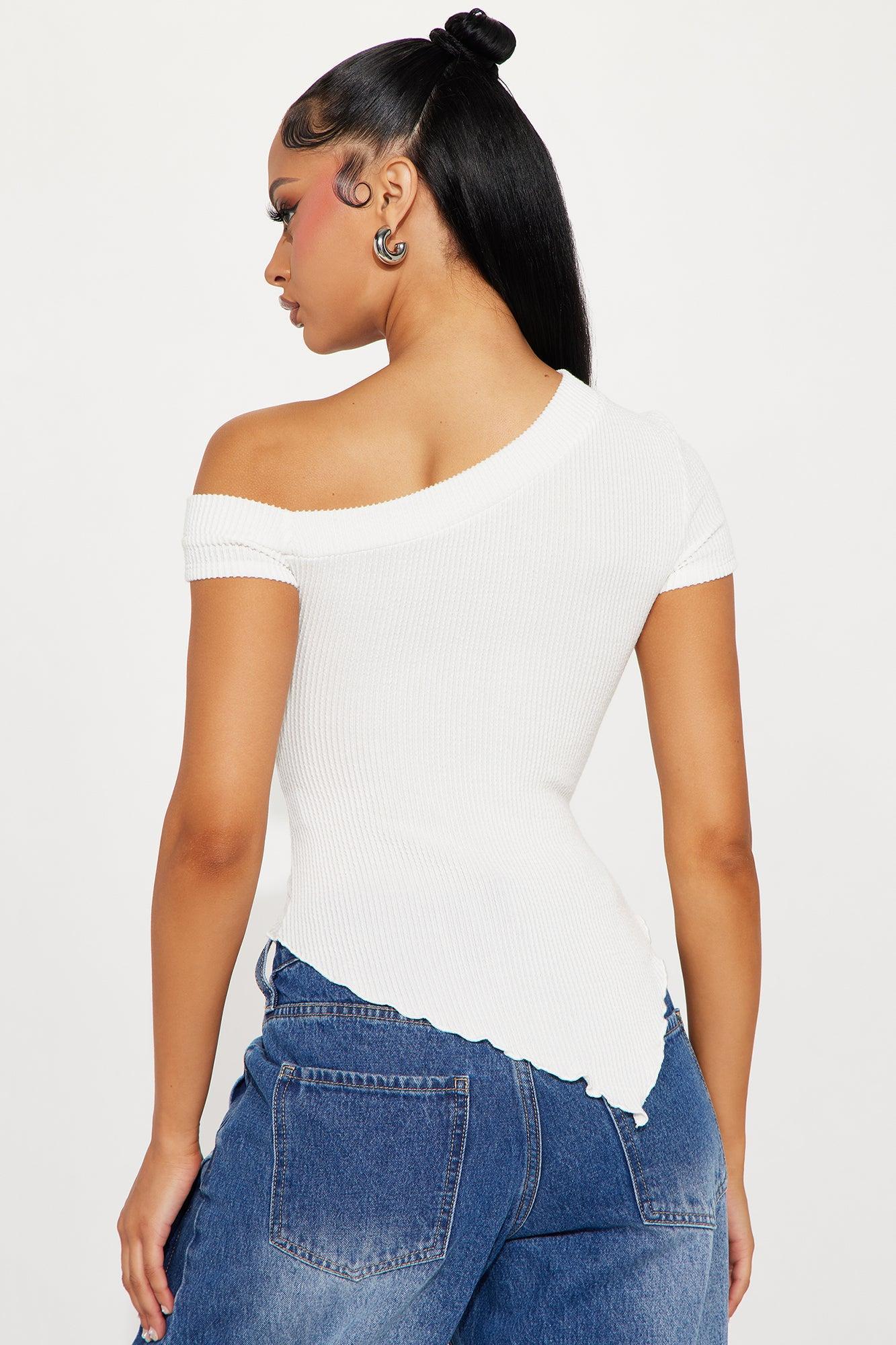 Isabella One Shoulder Top - Ivory Product Image