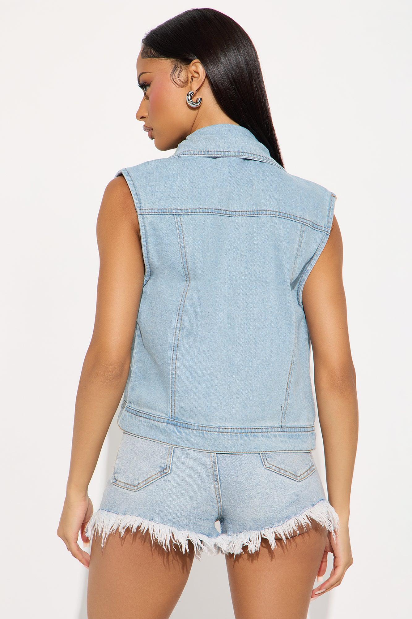 Time To Shine Denim Vest - Light Wash Product Image