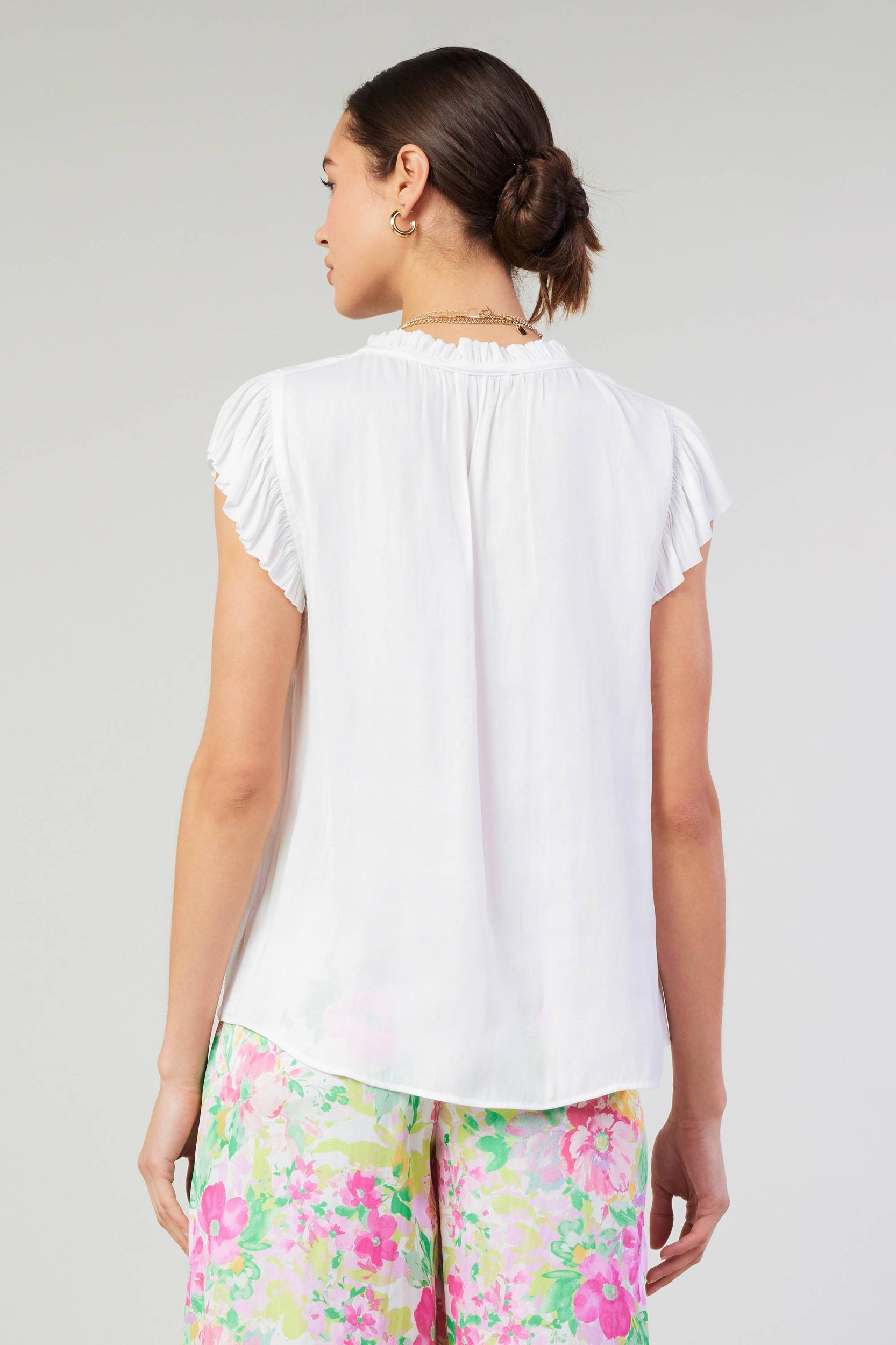 Melany Ruffle Blouse - white Product Image