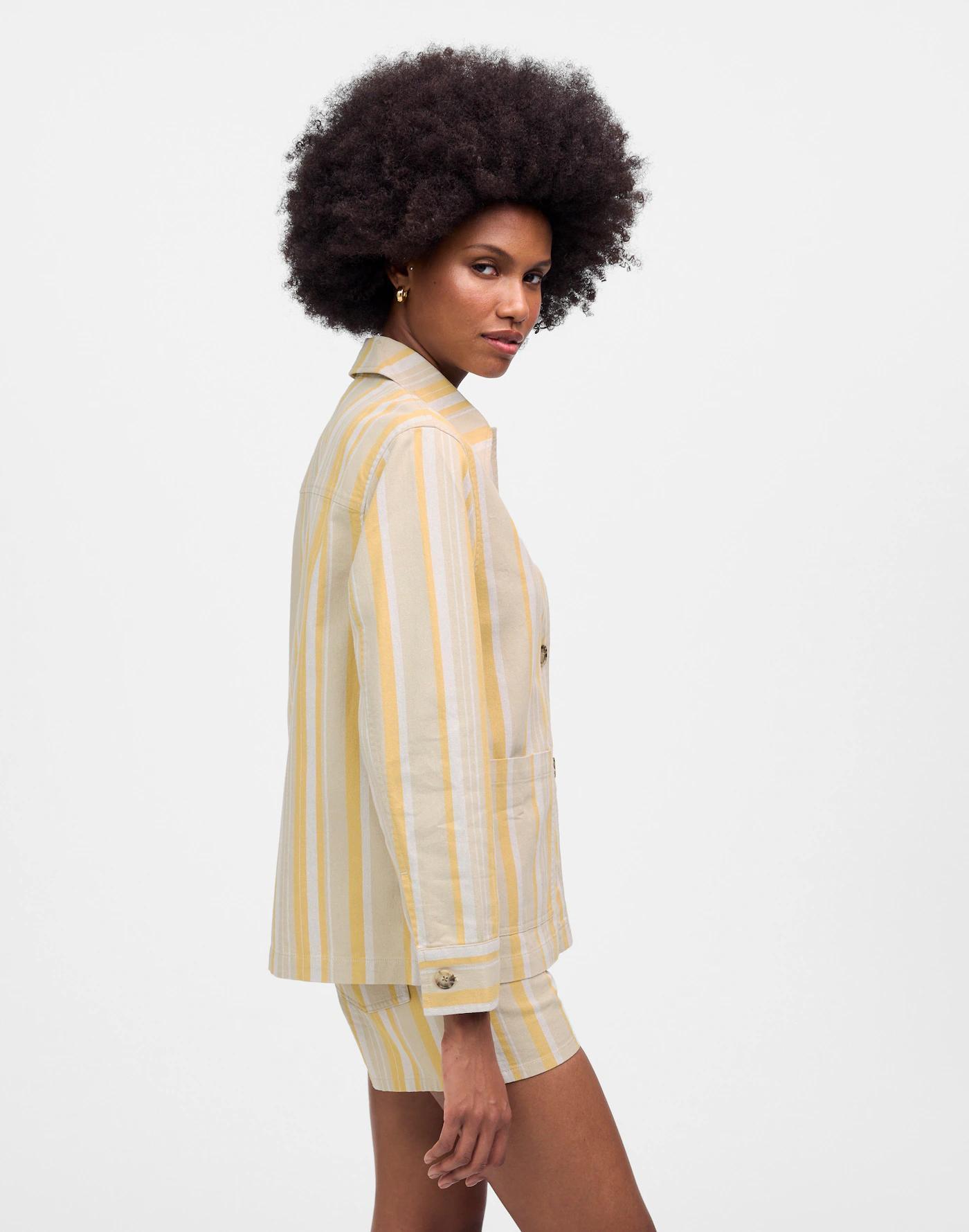 Long Chore Jacket in Stripe Product Image