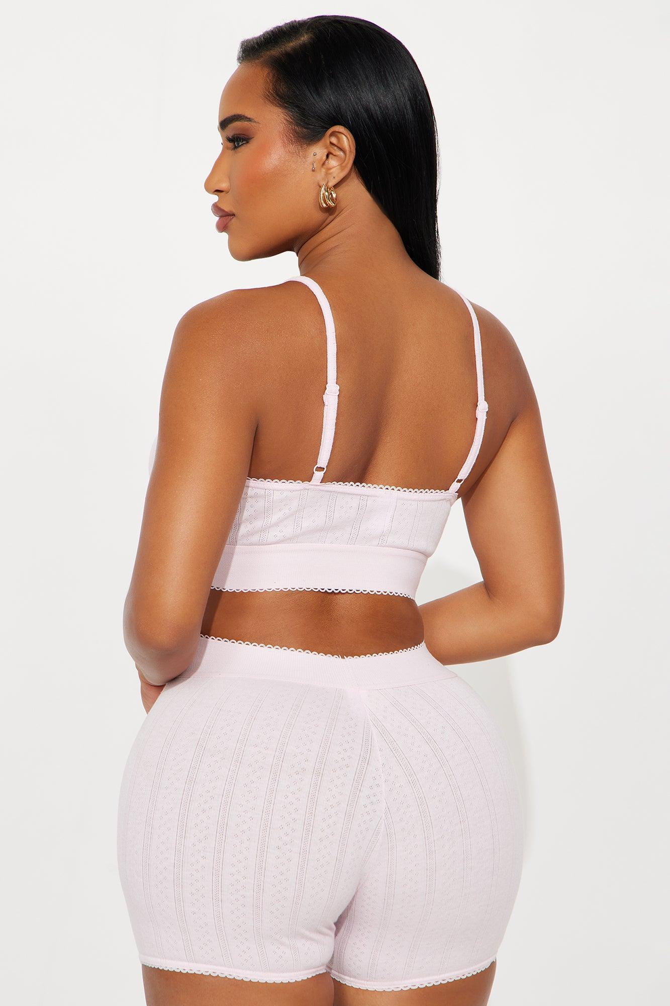 Stay Together Pointelle PJ Boxer Short Set - Pink Product Image