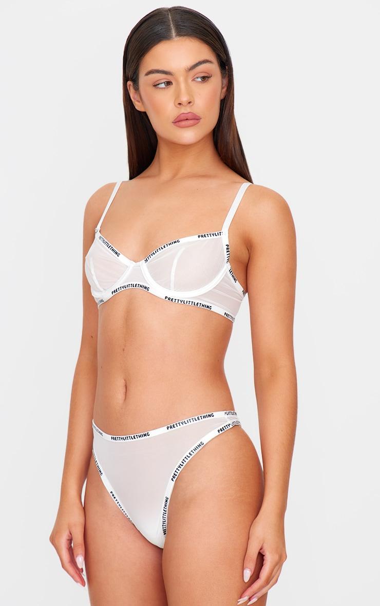 PRETTYLITTLETHING White Mesh Panties Product Image