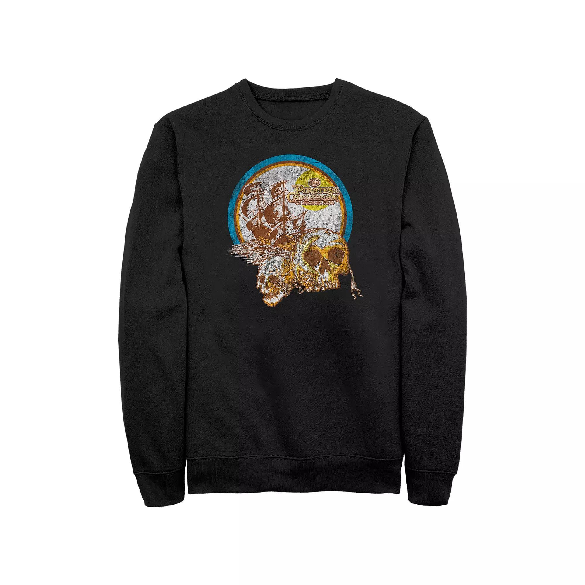 Men's Disney's Pirates Of The Caribbean Sea Skulls Sweatshirt, Size: XXL, Black Product Image