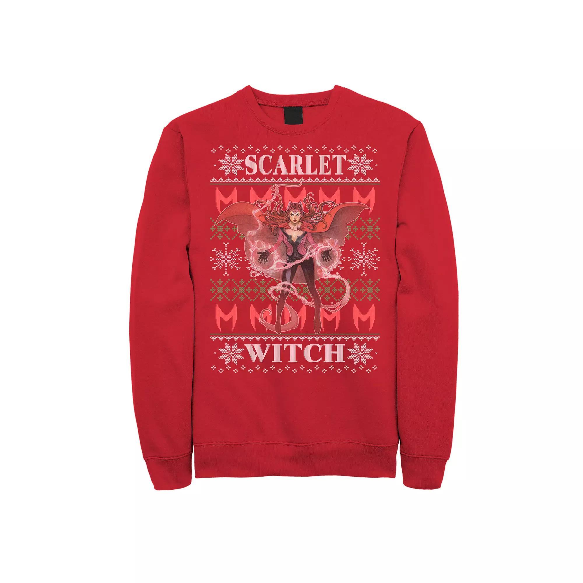 Men's Marvel X-Men Scarlet Witch Ugly Christmas Sweatshirt, Size: Large, Red Product Image