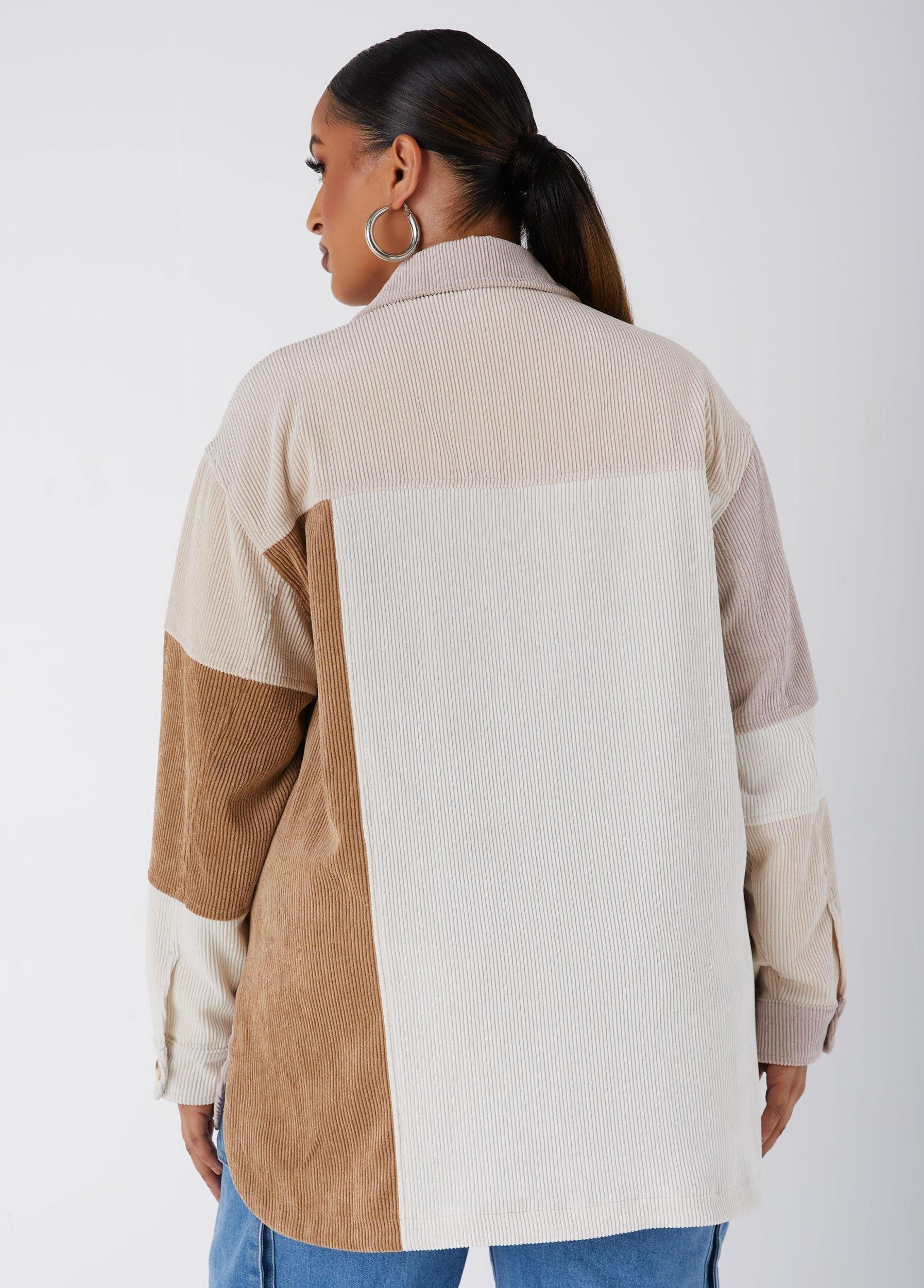 Colorblock Corduroy Shacket Product Image
