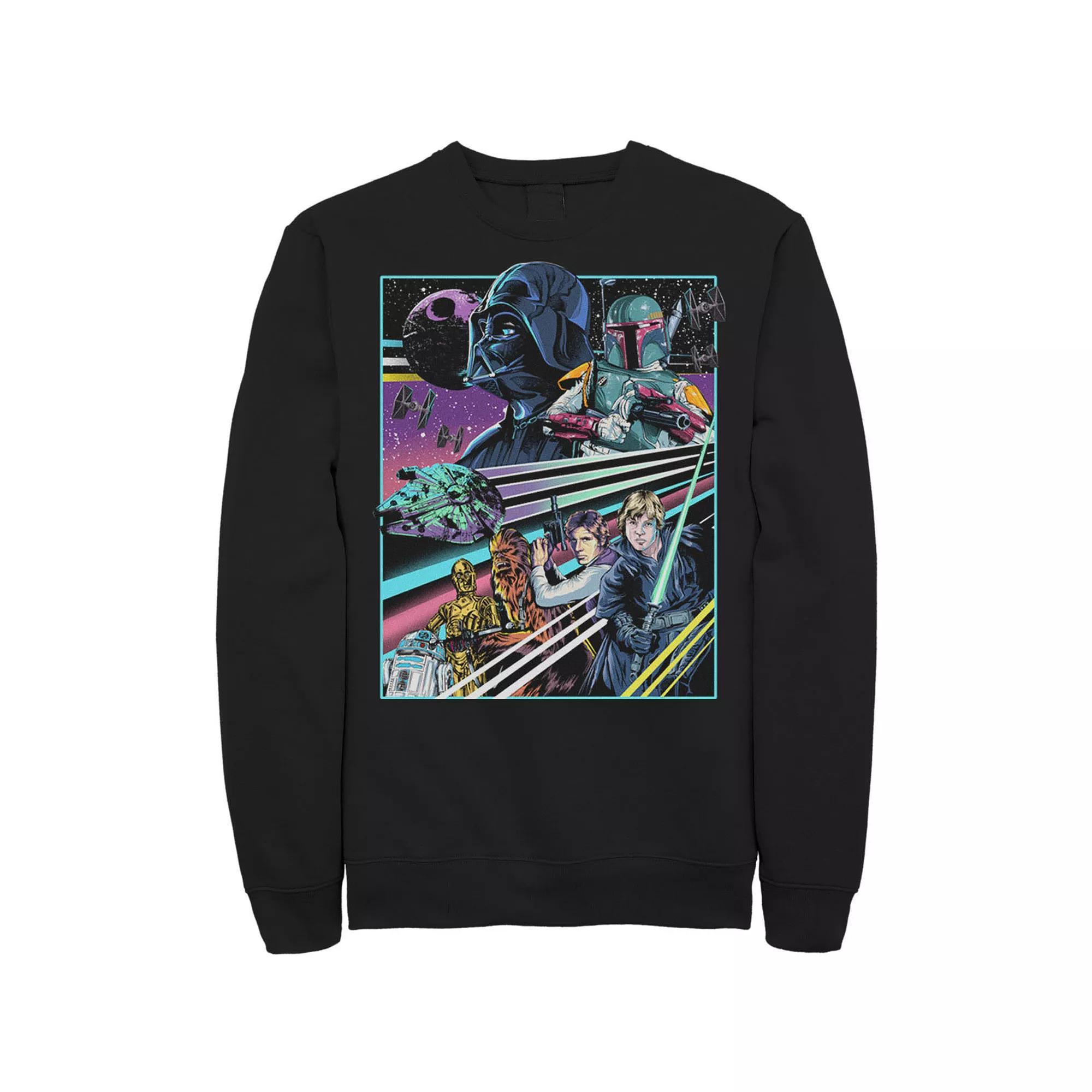 Men's Star Wars Neon Rebel Alliance Poster Sweatshirt, Size: XL, Athletic Grey Product Image