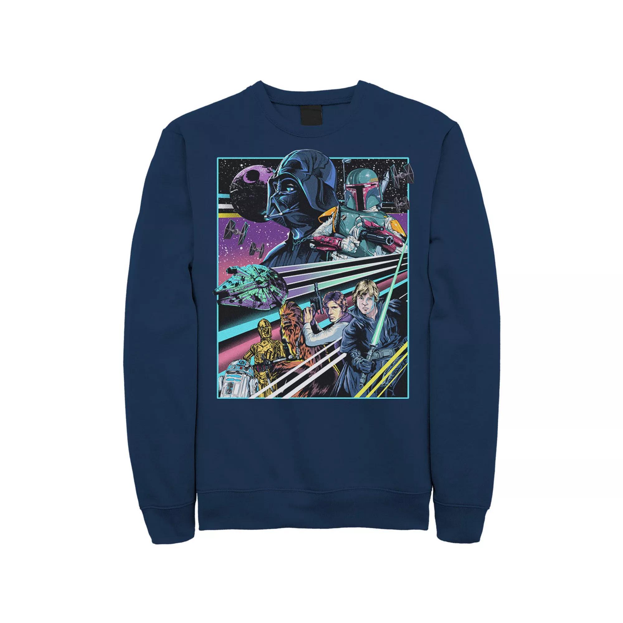 Men's Star Wars Neon Rebel Alliance Poster Sweatshirt, Size: XL, Athletic Grey Product Image
