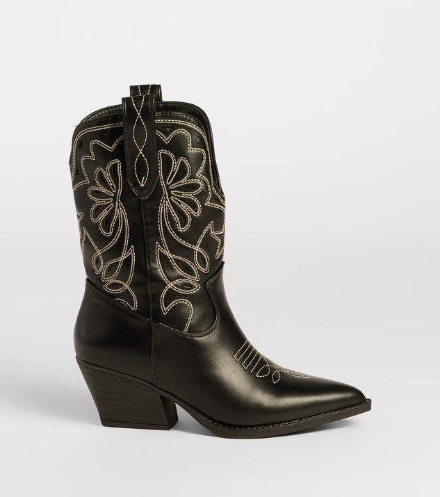 Saddled Up Western Embroidered Cowboy Boots Product Image