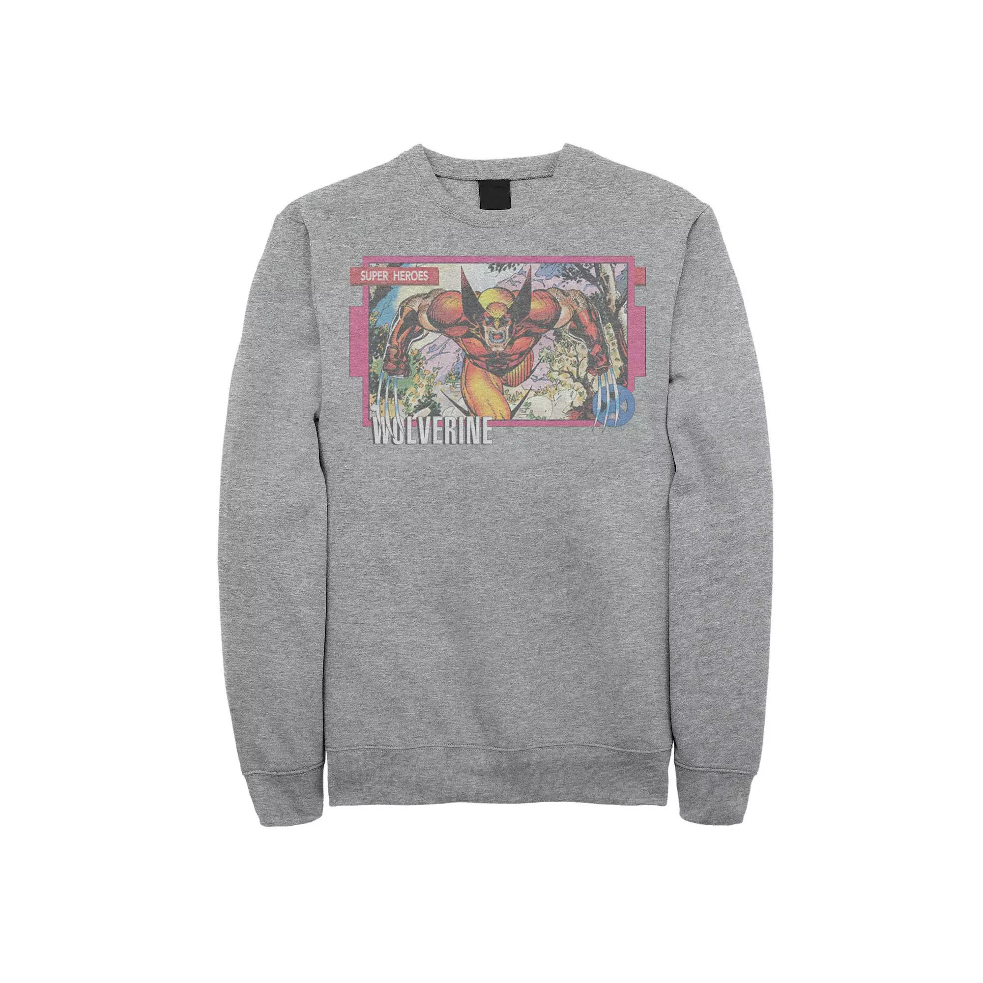 Mens Marvel X-Men Wolverine Super Heroes Portrait Panel Sweatshirt Athletic Grey Product Image