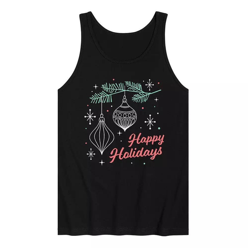 Mens Happy Holidays Retro Tank Top Top Product Image