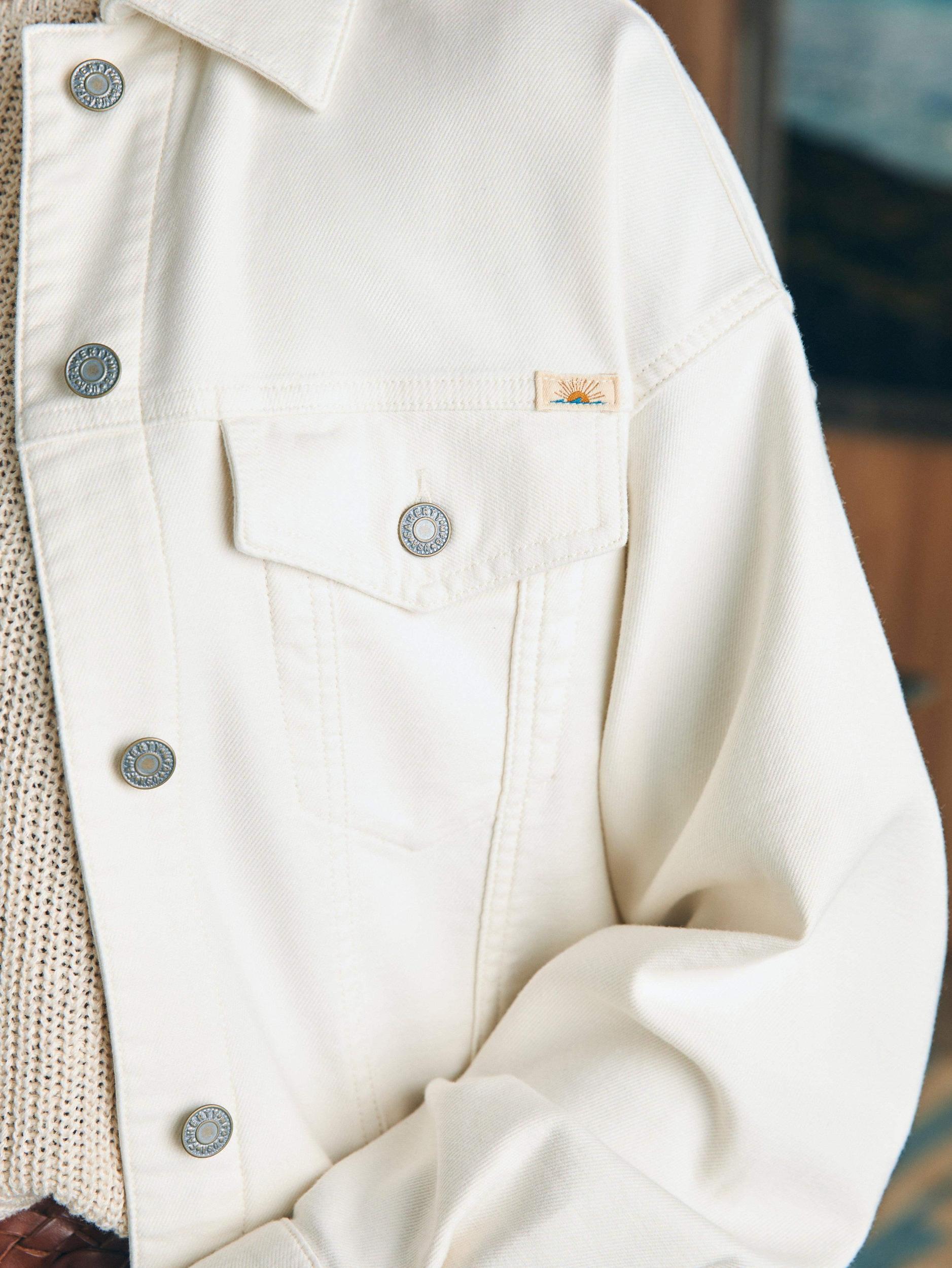 Stretch Terry Trucker Jacket - Egret Female Product Image