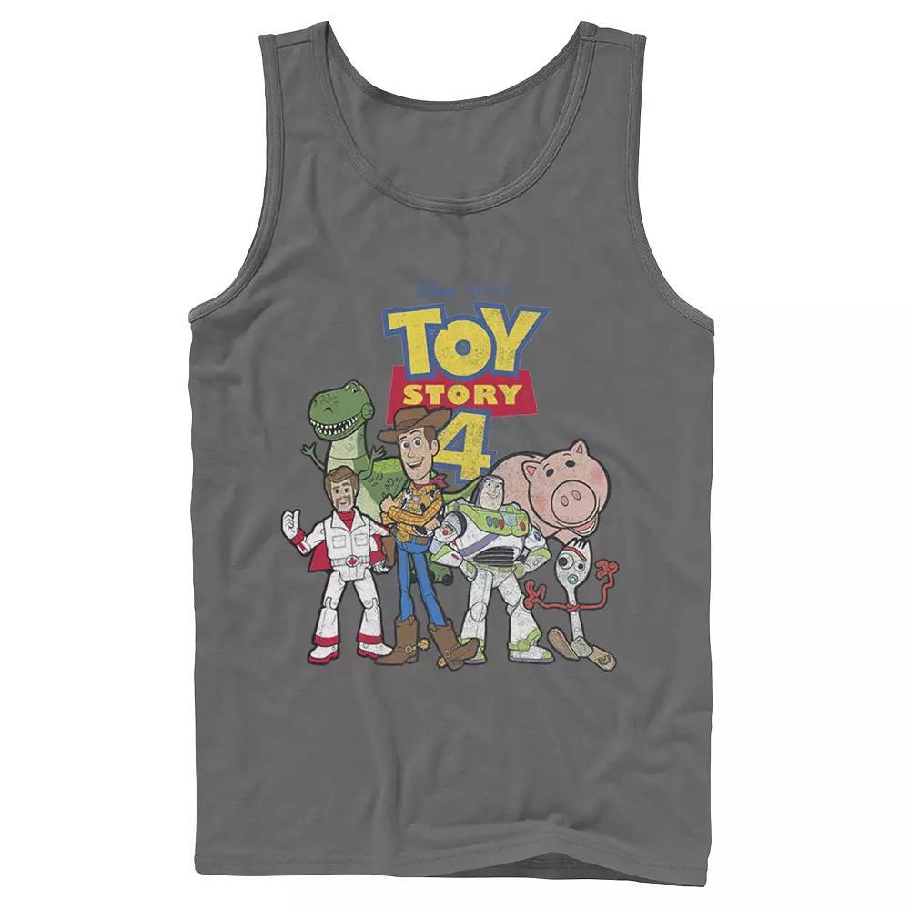 Disney / Pixars Toy Story 4 Mens New Group Shot Movie Logo Poster Tank Top Grey Product Image