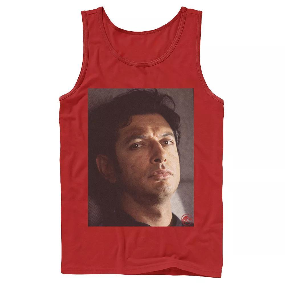 Men's Jurassic Park Jeff Goldblum Stare Tank Top, Size: Large, White Product Image