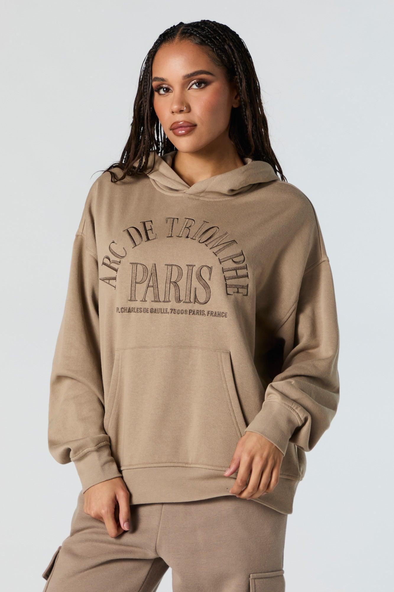 Embroidered Fleece Hoodie Female Product Image
