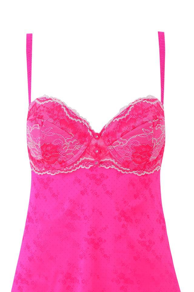 AMAYA SLIP DRESS - NEON PINK Product Image