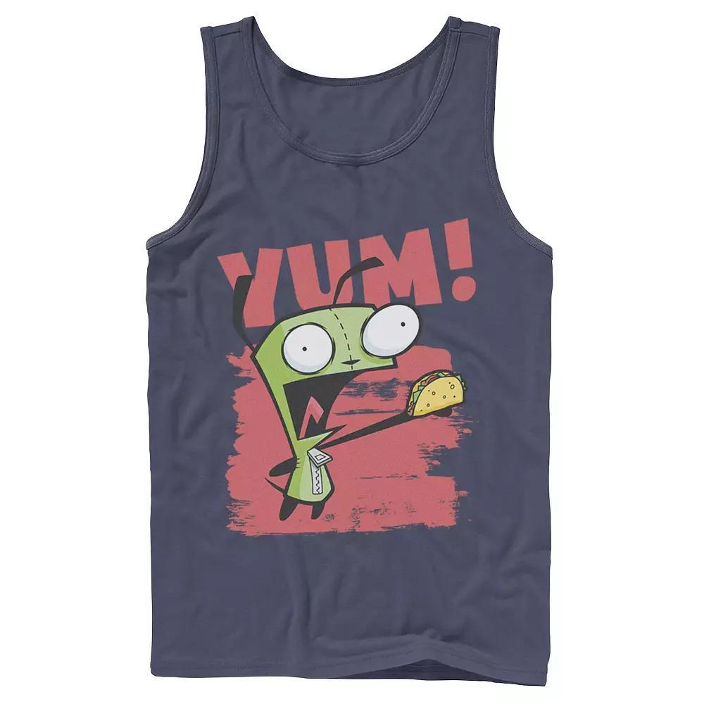 Men's Nickelodeon Invader Zim Gir Screaming Yum! Taco Portrait Graphic Graphic Tank Top, Size: Small, Blue Product Image