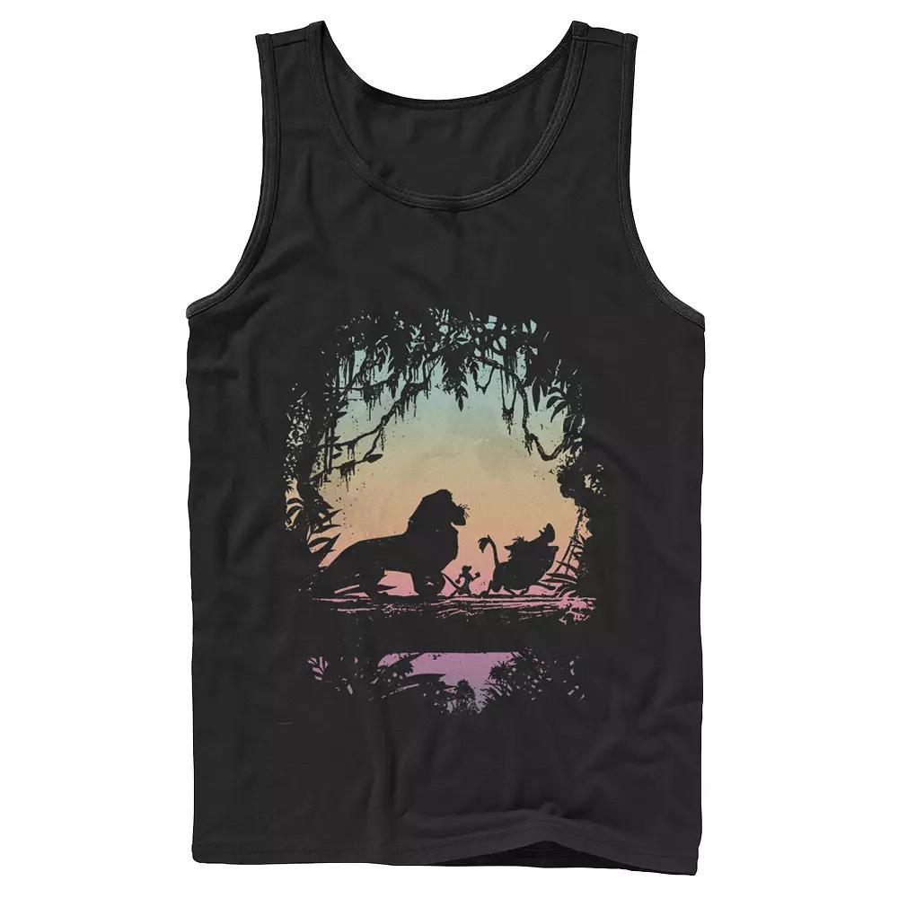 Disney's The Lion King Men's Gradient Jungle Trio Tank Top, Size: Large, Black Product Image