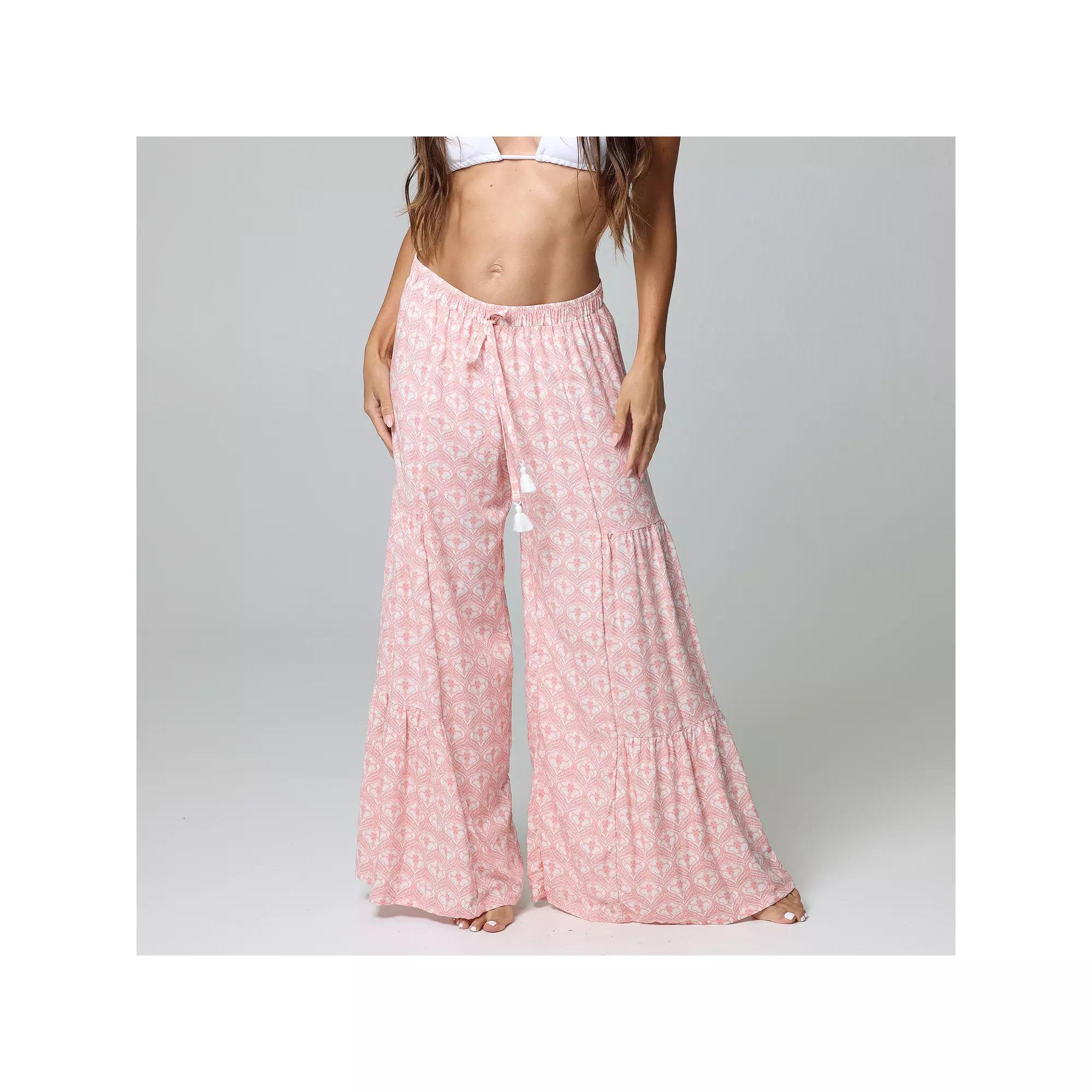Womens J. Valdi Swim Cover-Up Tiered Pants Product Image