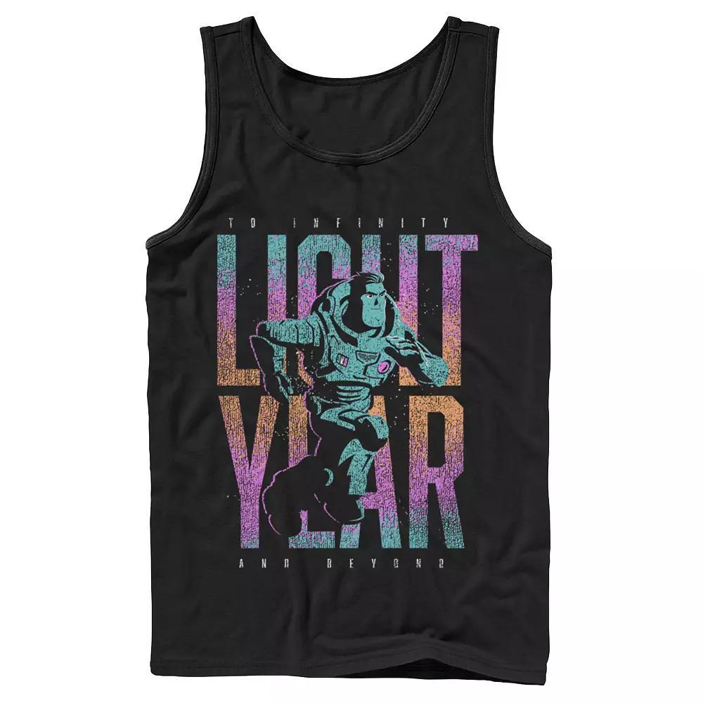Disney / Pixar's Lightyear Men's To Infinity And Beyond Buzz Phrase Tank Top, Size: Large, Black Product Image
