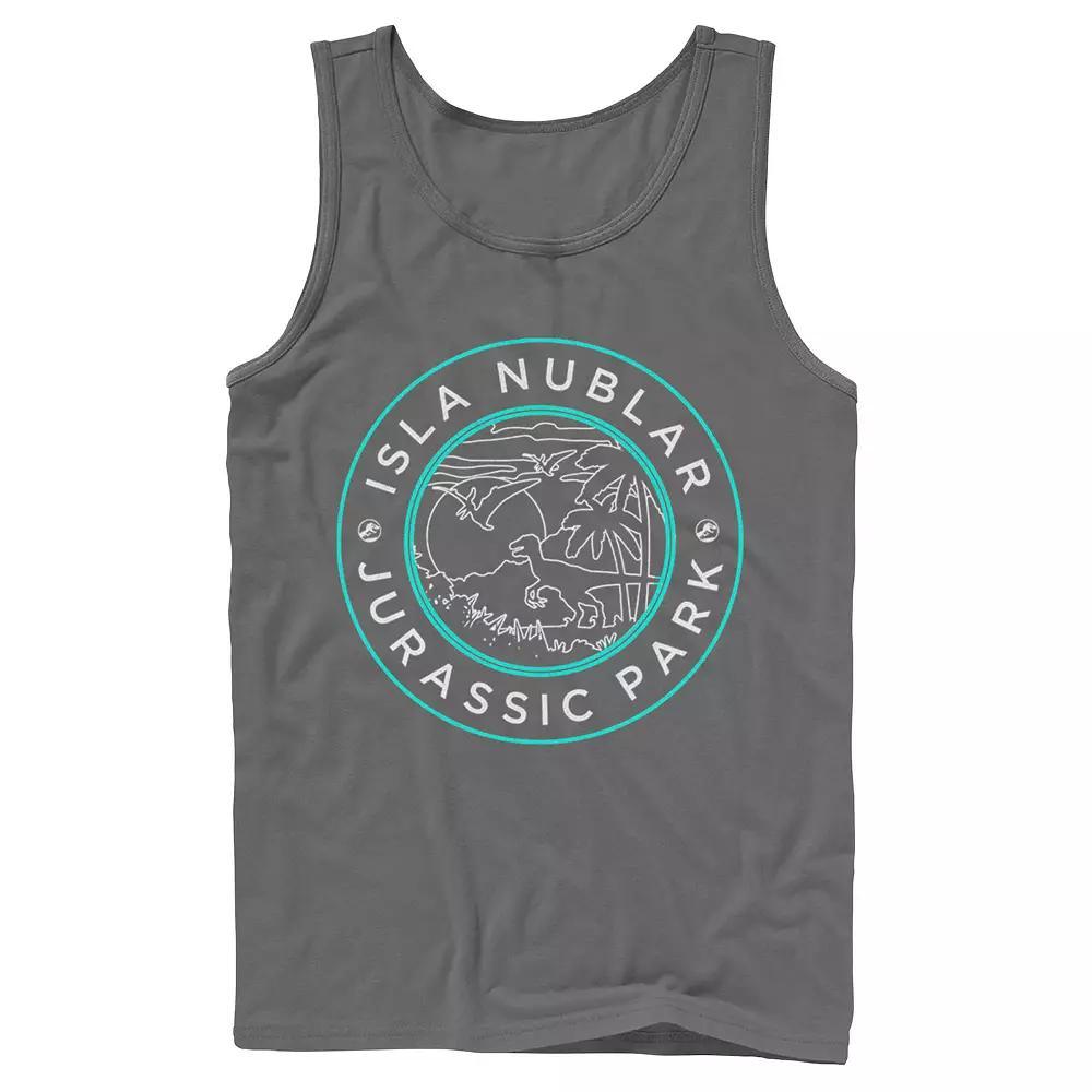 Men's Jurassic World Distressed Raptor Battle Tank Top, Size: XL, Grey Product Image
