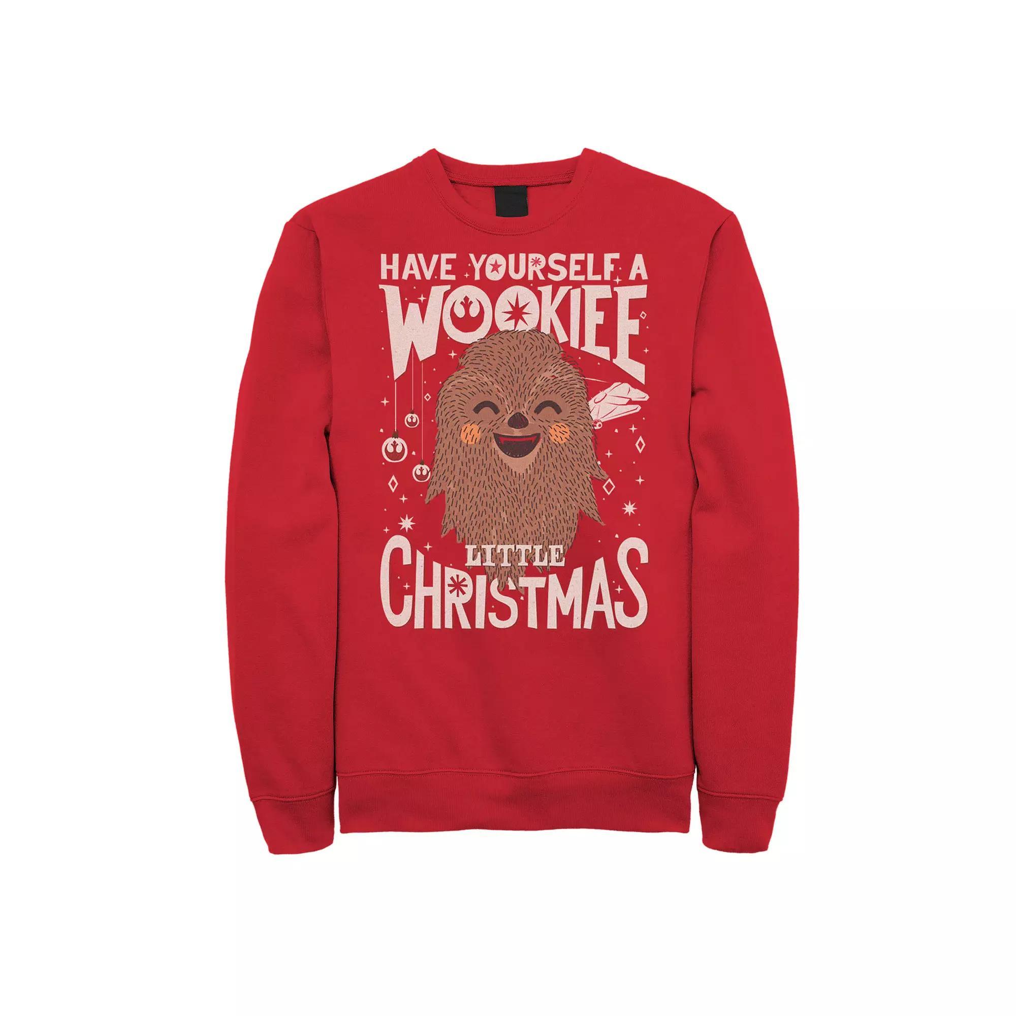 Men's Star Wars Wookiee Christmas Sketched Sweatshirt, Size: 3XL, Red Product Image