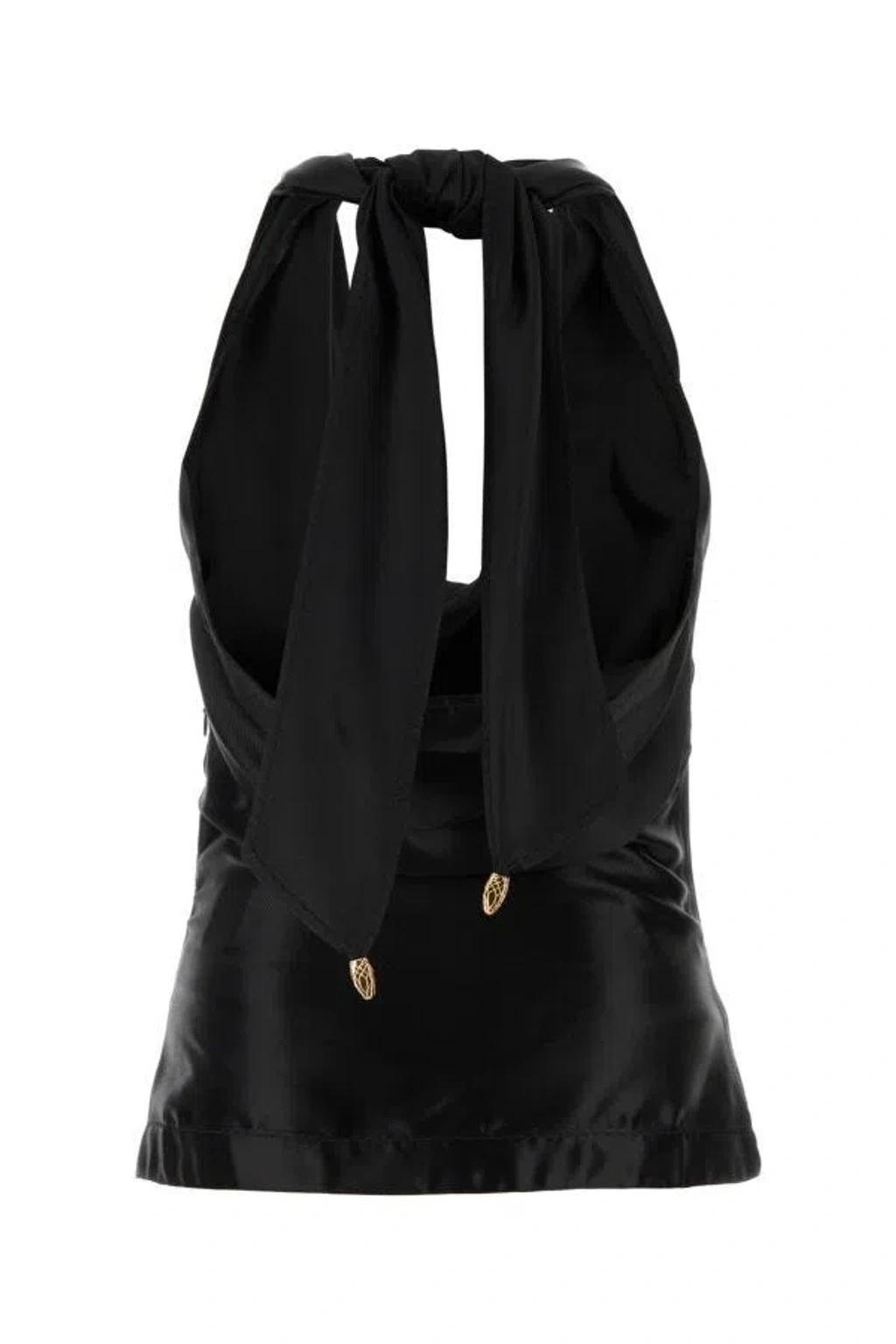 BOTTEGA VENETA Black Viscose Blend Top Product Image
