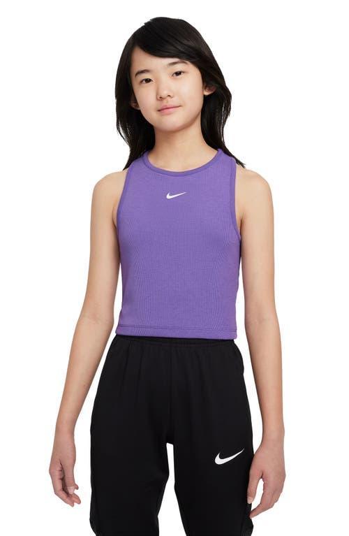 Nike Kids' Sportswear Rib Racerback Tank in Black Raspberry at Nordstrom Product Image