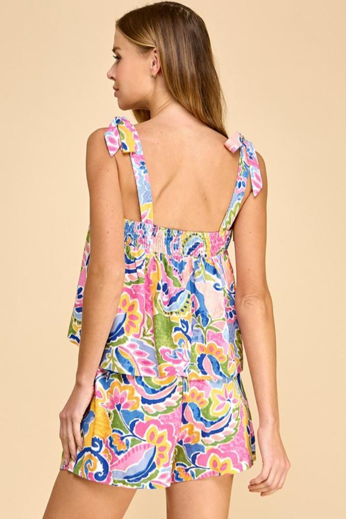 Tie Shoulder Babydoll Top Product Image