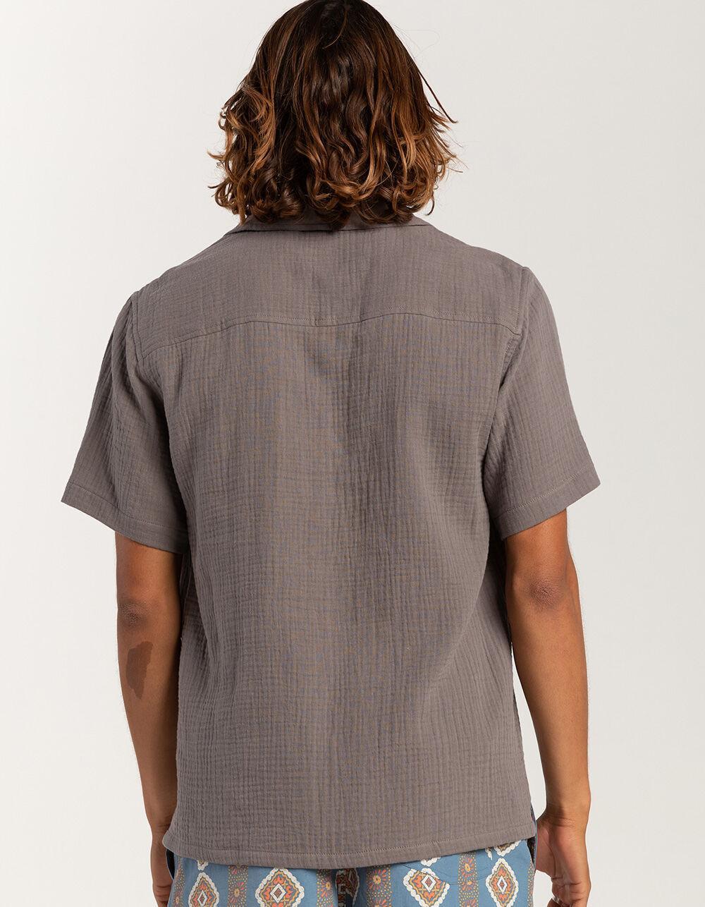 RSQ Mens Gauze Camp Shirt - DARK GRAY Product Image