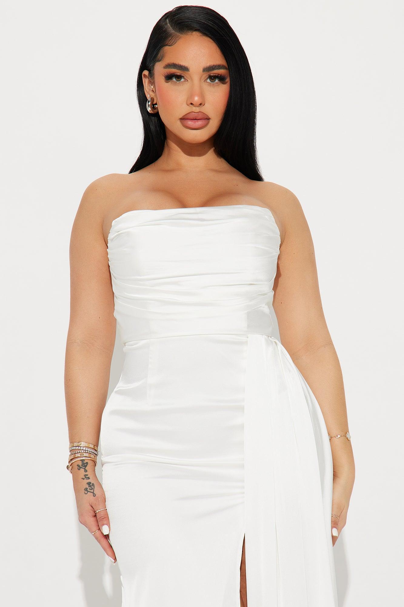 Clementine Satin Gown - White Product Image