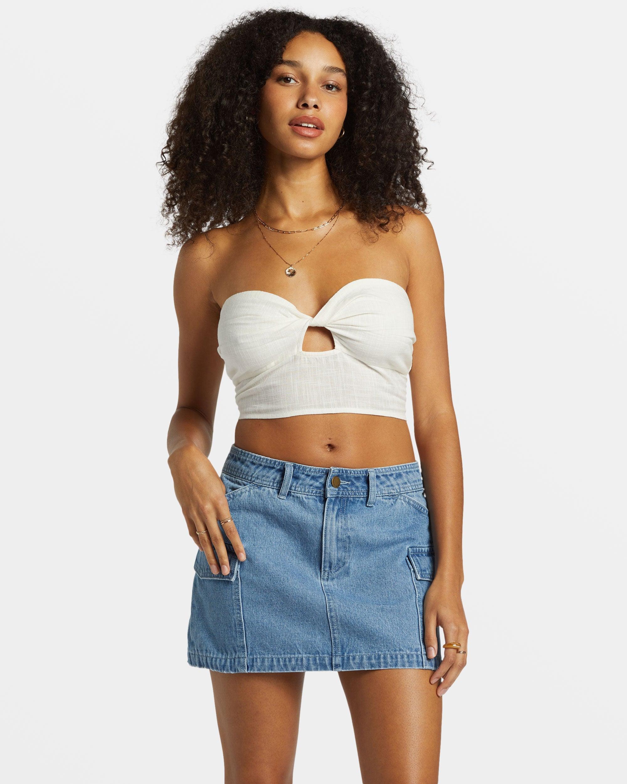 Wave Crush Tube Top - Salt Crystal Female Product Image