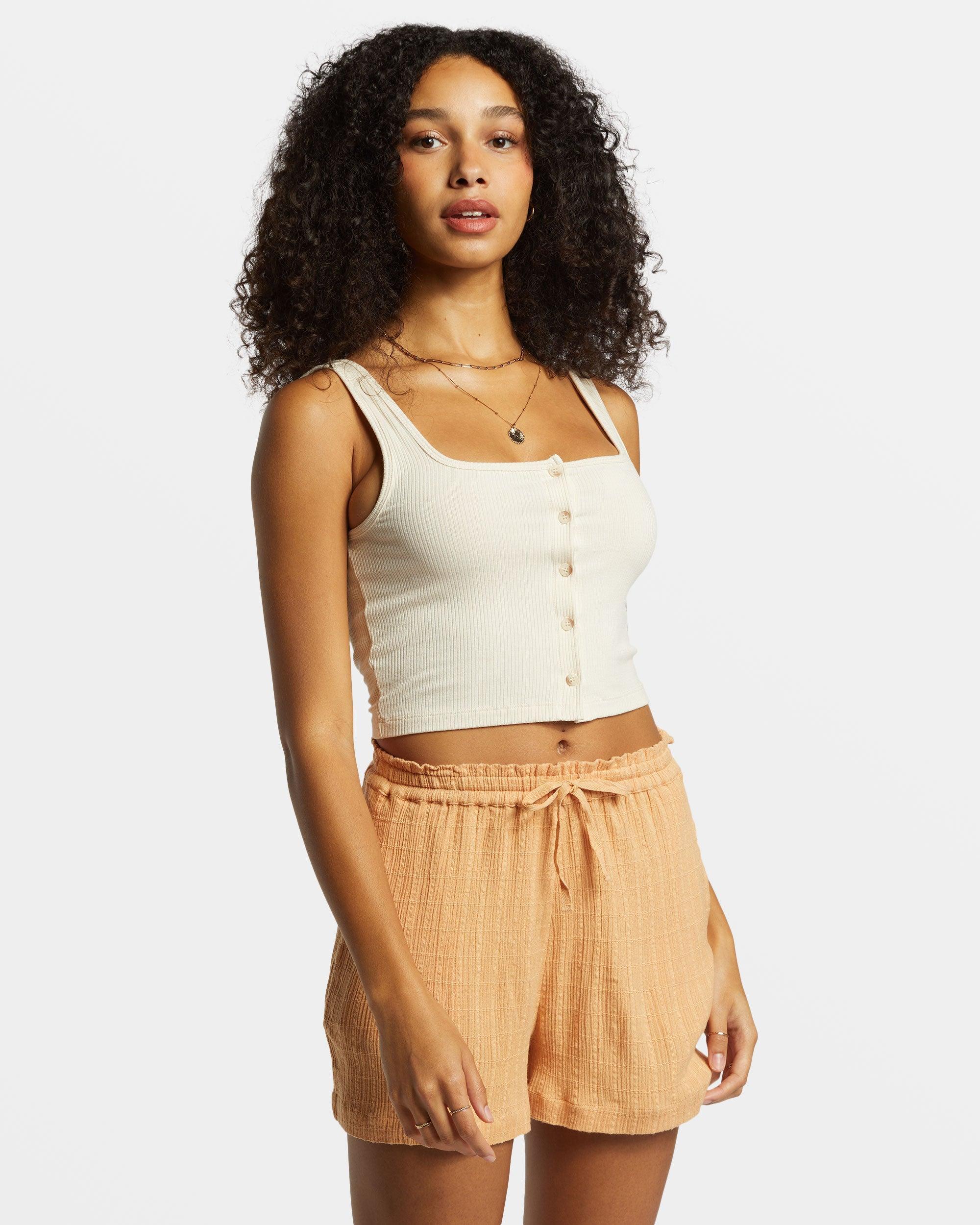 Sunset Elastic Waist Shorts - Baked Clay Female Product Image