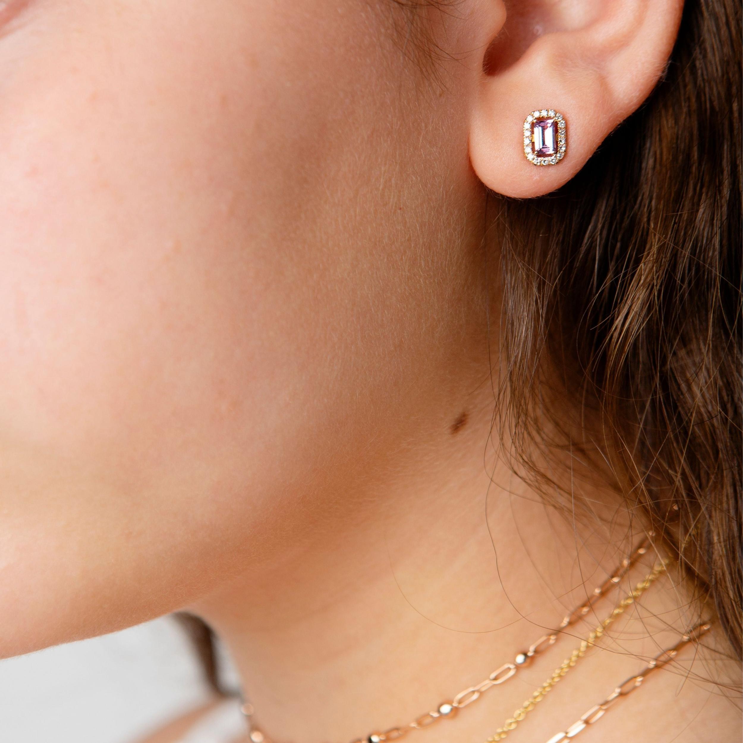 MINI ME DIAMOND HALO RUBY STUDS Kids Product Image