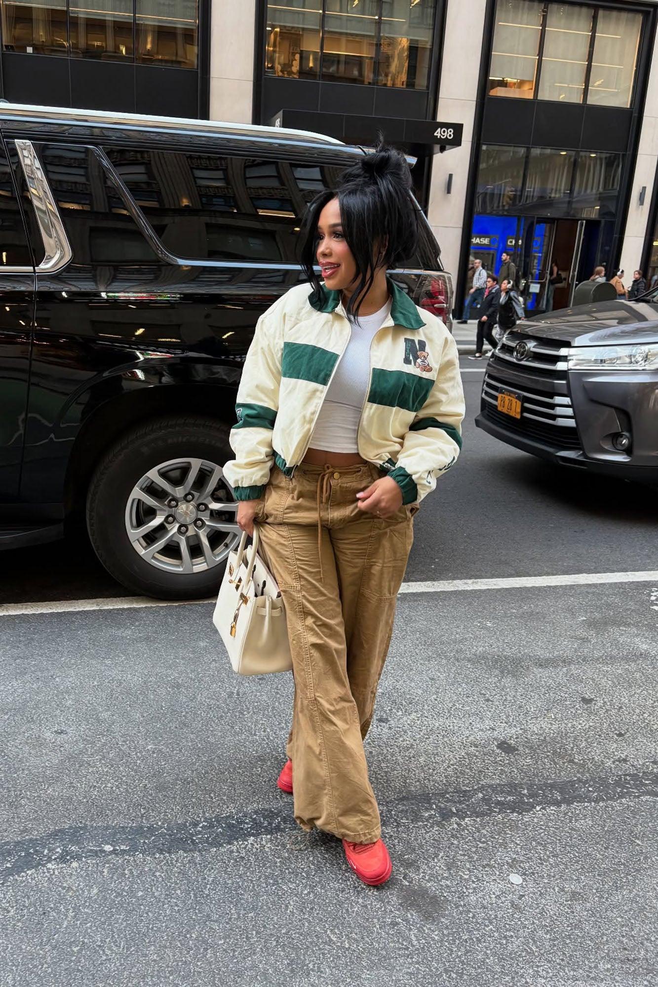 New York Club Varsity Jacket - Green/combo Product Image
