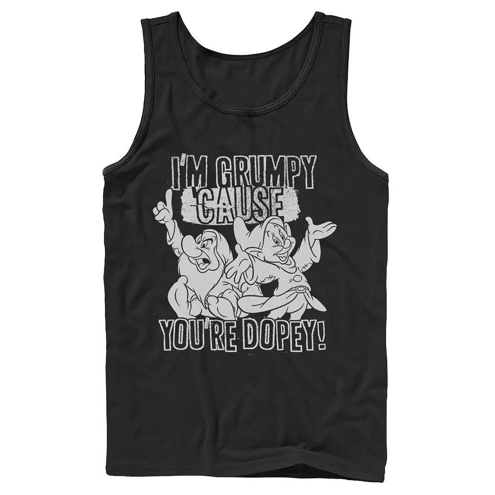 Men's Disney's Snow White and the Seven Dwarfs Grumpy Cause You're Dopey Tank Top, Size: Large, Black Product Image