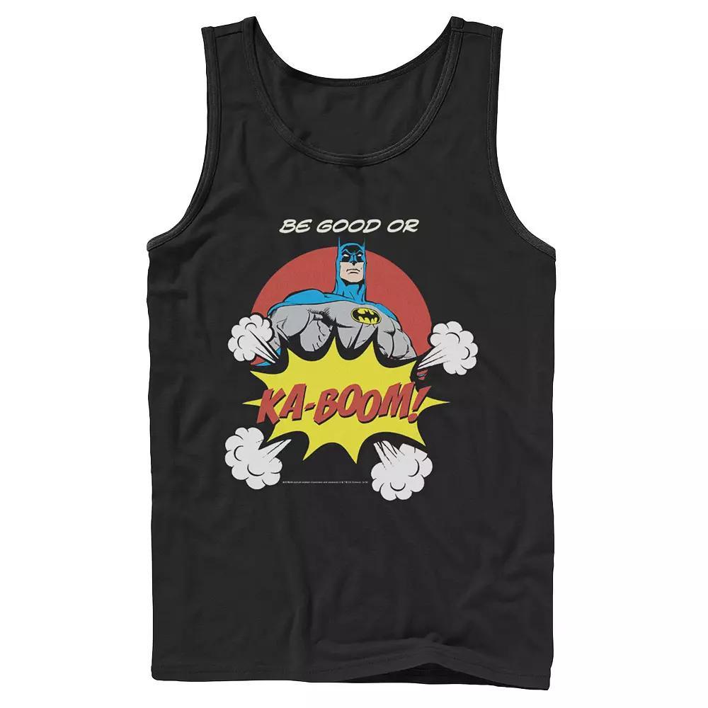 Men's DC Comics Batman Ka-Boom Pop Art Text Poster Tank Top, Size: XL, Black Product Image