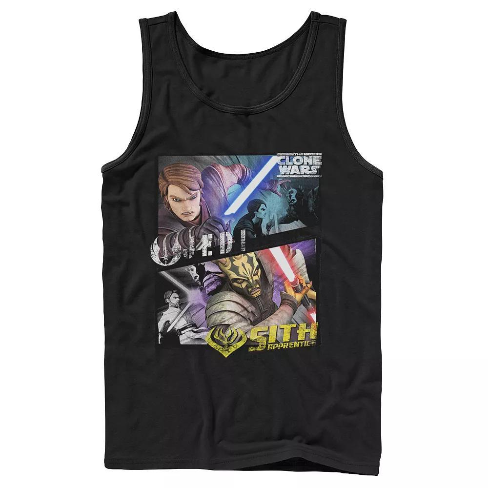 Men's Star Wars: The Clone Wars Jedi & Sith Panels Tank Top, Size: XL, Black Product Image