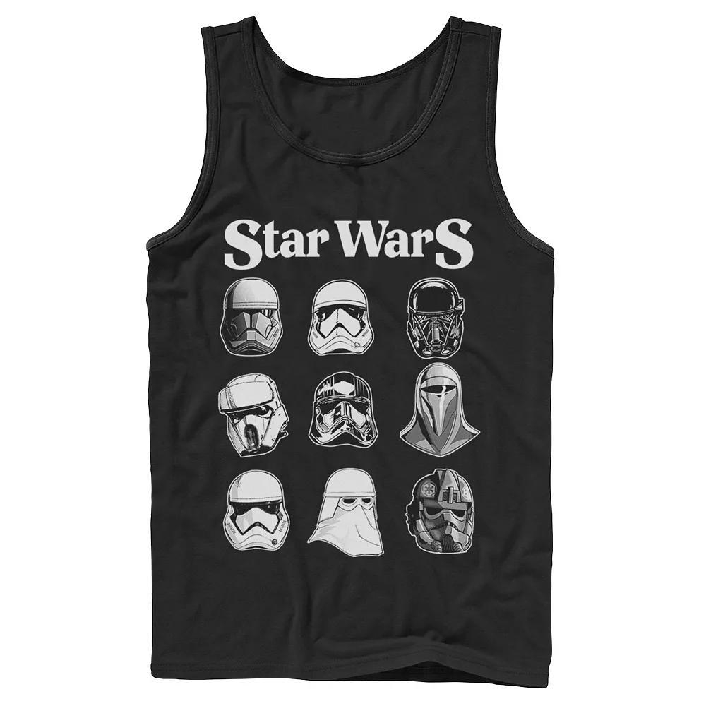 Men's Star Wars Storm Trooper Helmets Poster Tank Top, Size: Large, Black Product Image