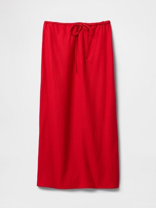 Linen-Blend Midi Skirt Product Image