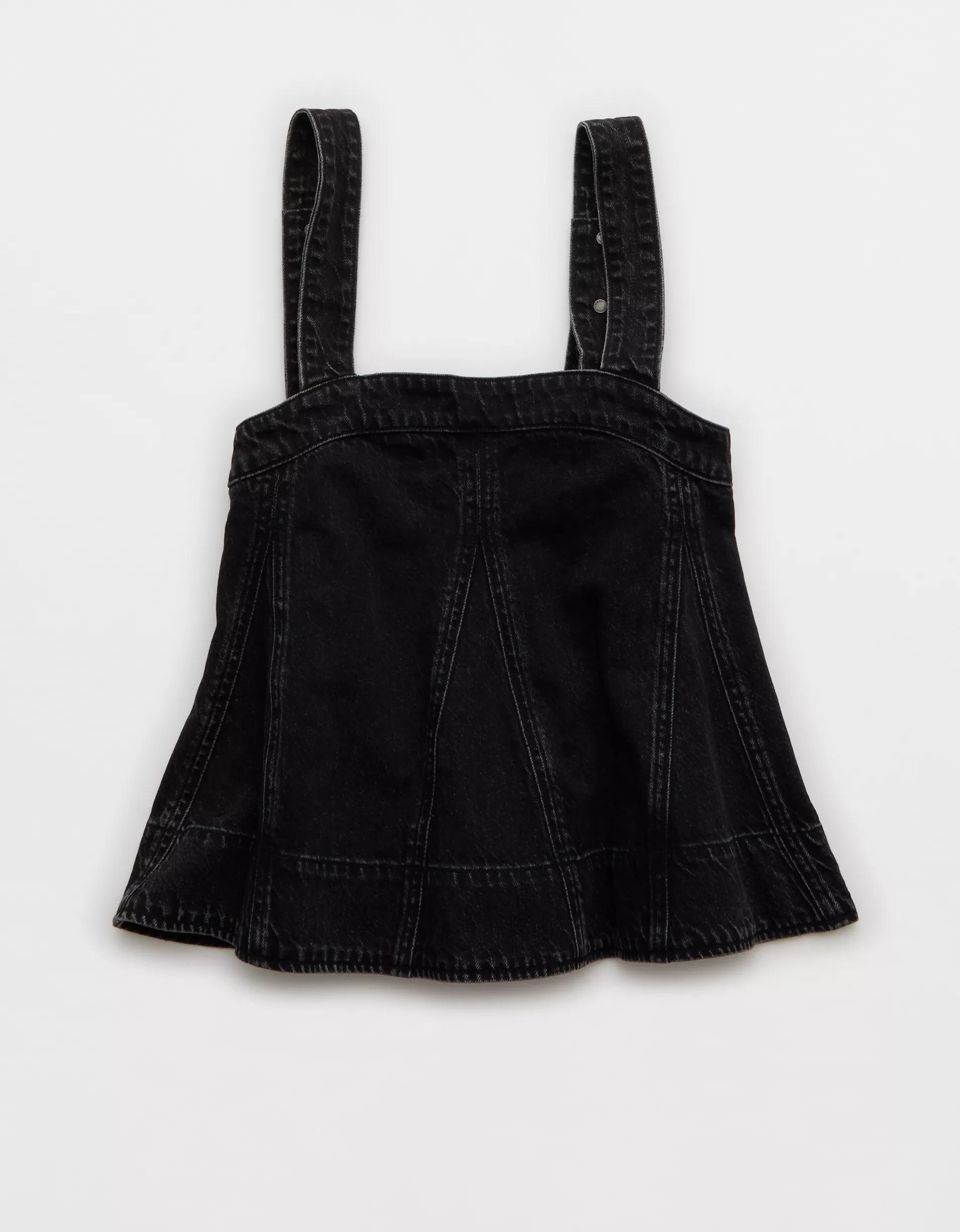 AE Square Neck Pieced Denim Tank Top Product Image