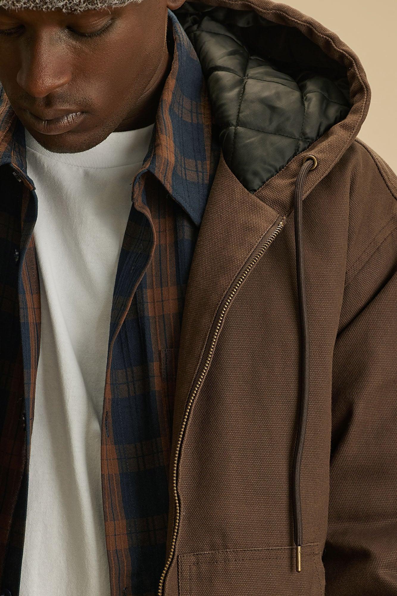 Alexander Utility Canvas Hooded Jacket - Brown Product Image