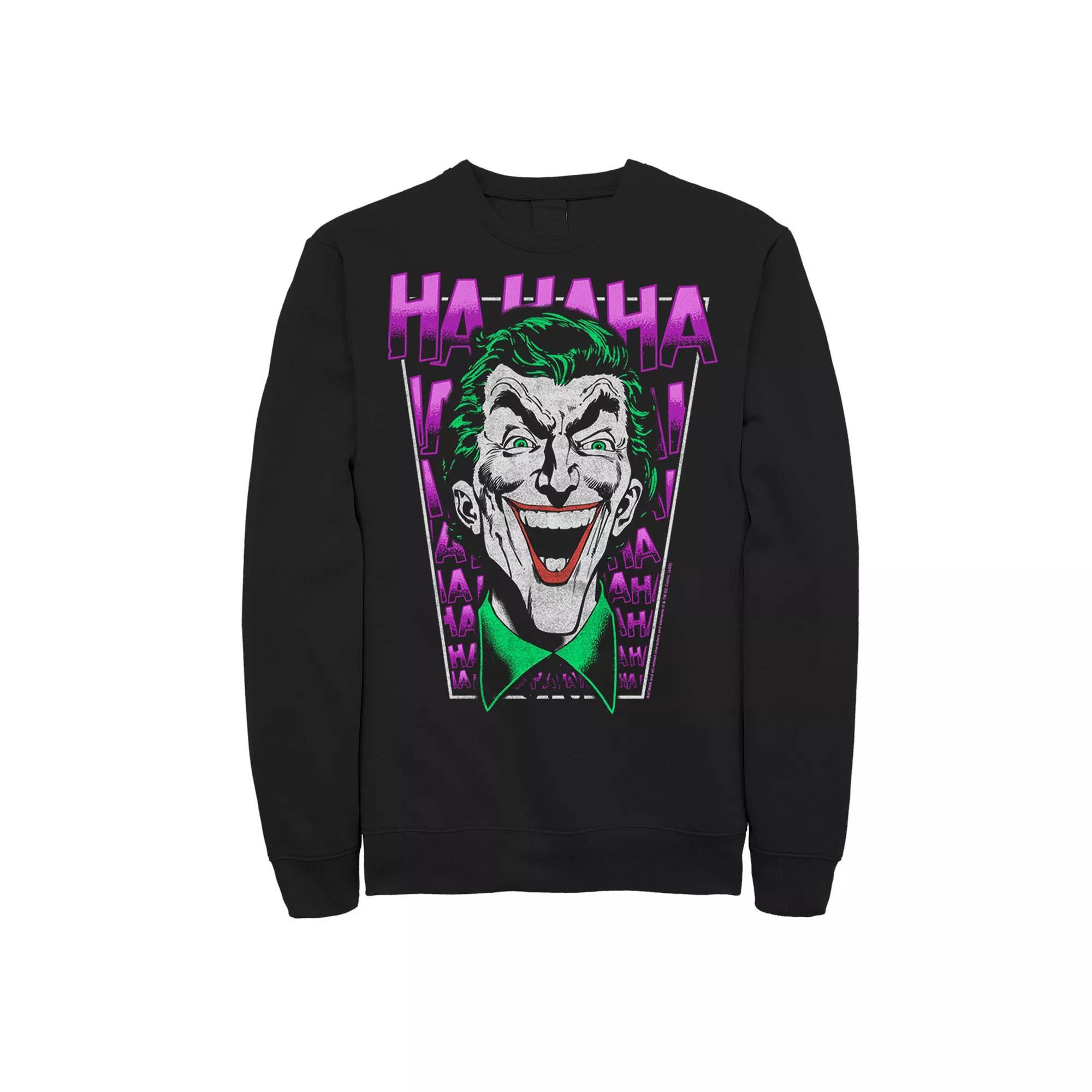 Men's DC Comics Batman The Joker Laughing Sweatshirt, Size: Large, Black Product Image